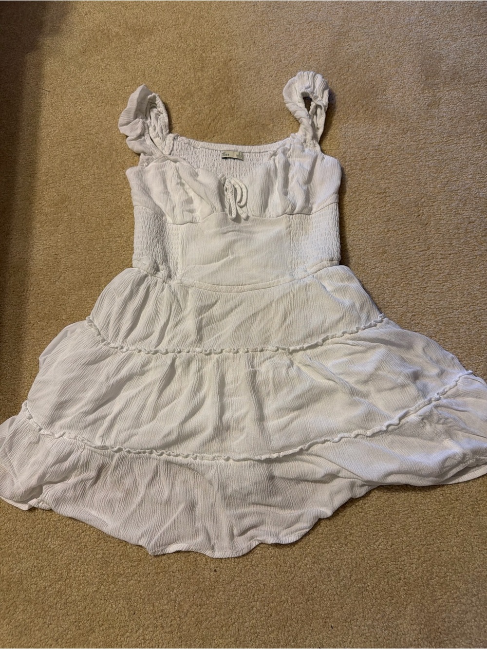 Women’s White Ruffle Tiered Sundress